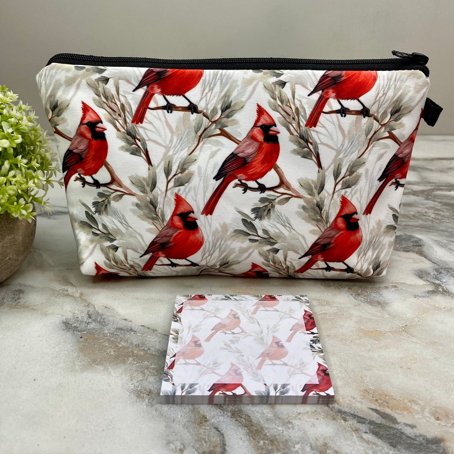 Pouch & Sticky Note Set - Cardinal