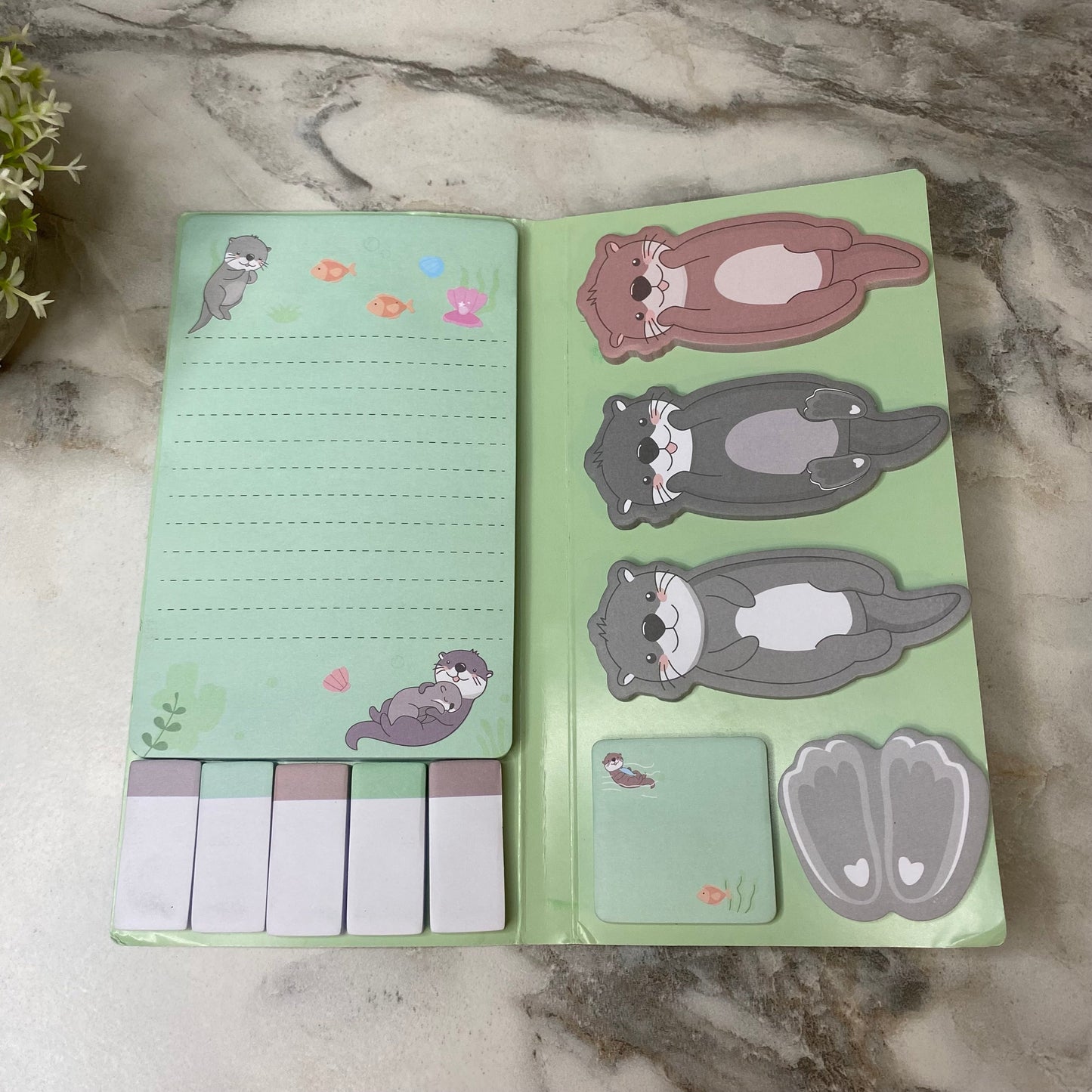 Sticky Note Booklet Set - Otters - PREORDER 6/21-6/24