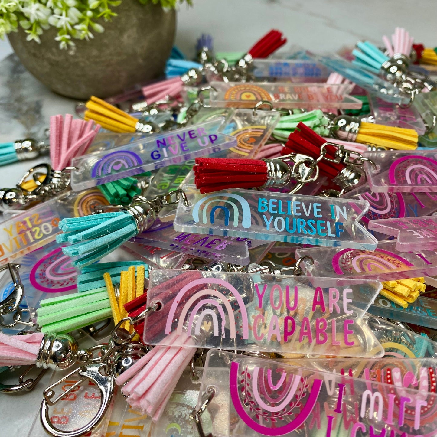 Keychains - Clear Acrylic Positivity