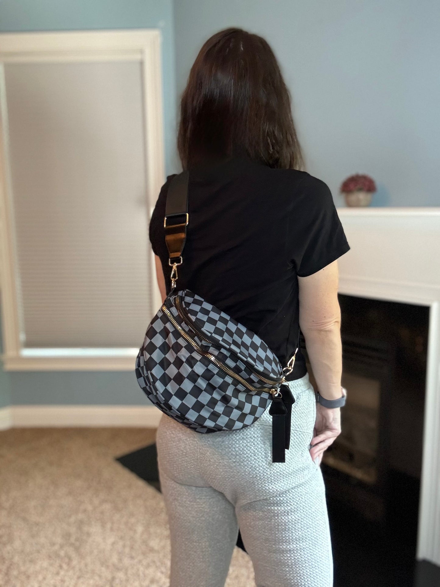 Roni - Nylon Crossbody - Black + Grey