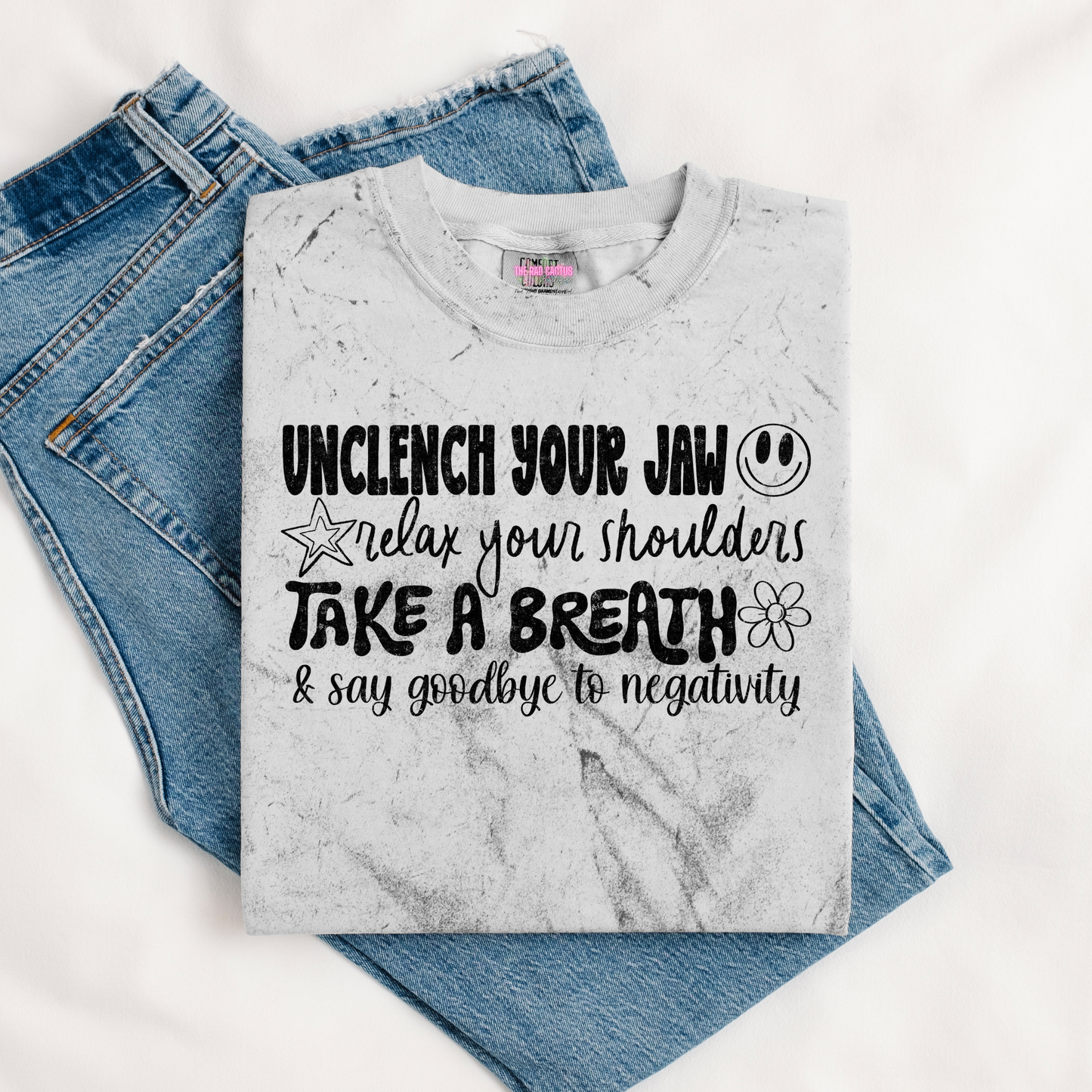 Unclench Your Jaw Mental Health Graphic Tee or Crewneck Sweatshirt