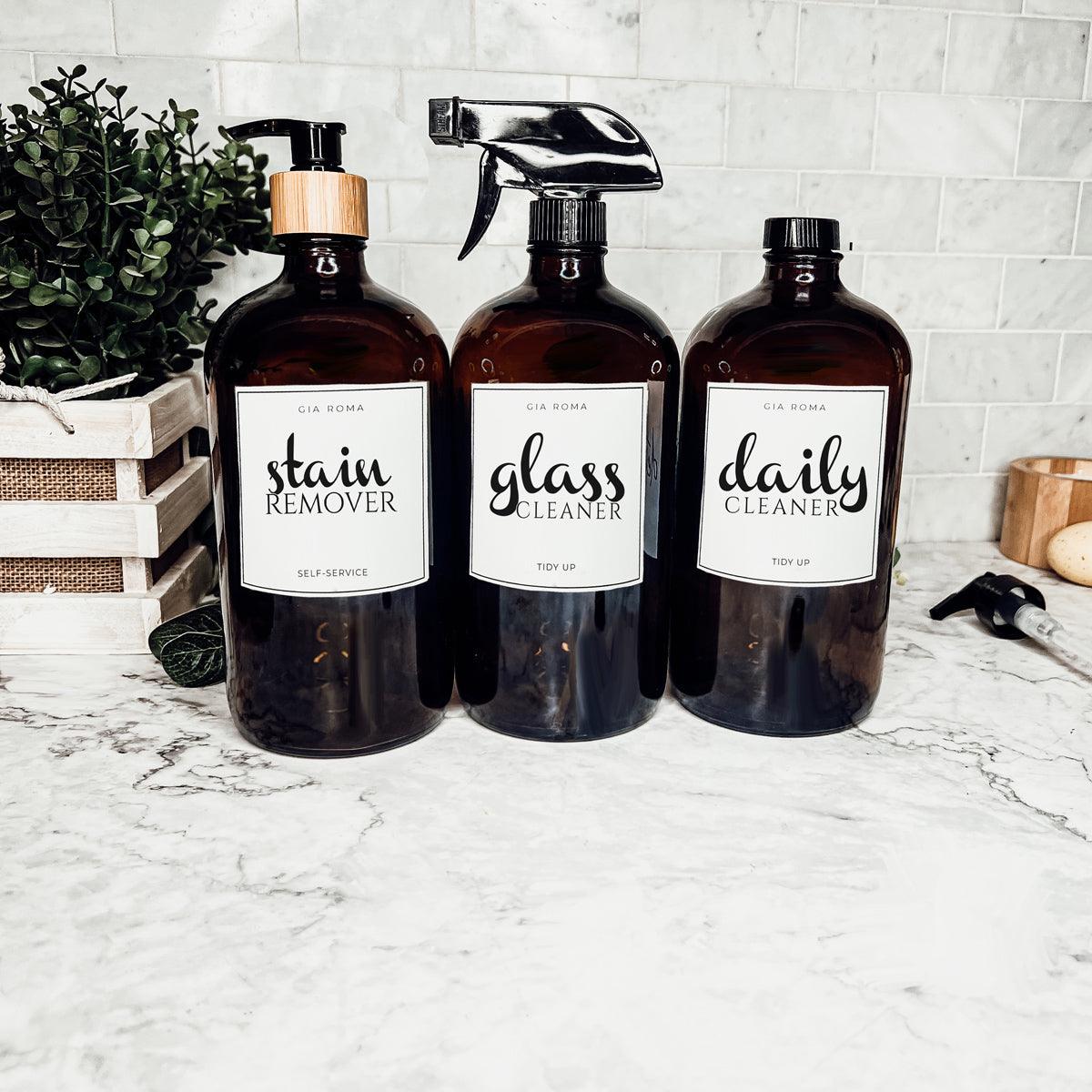 32oz Glass Amber Dispensers