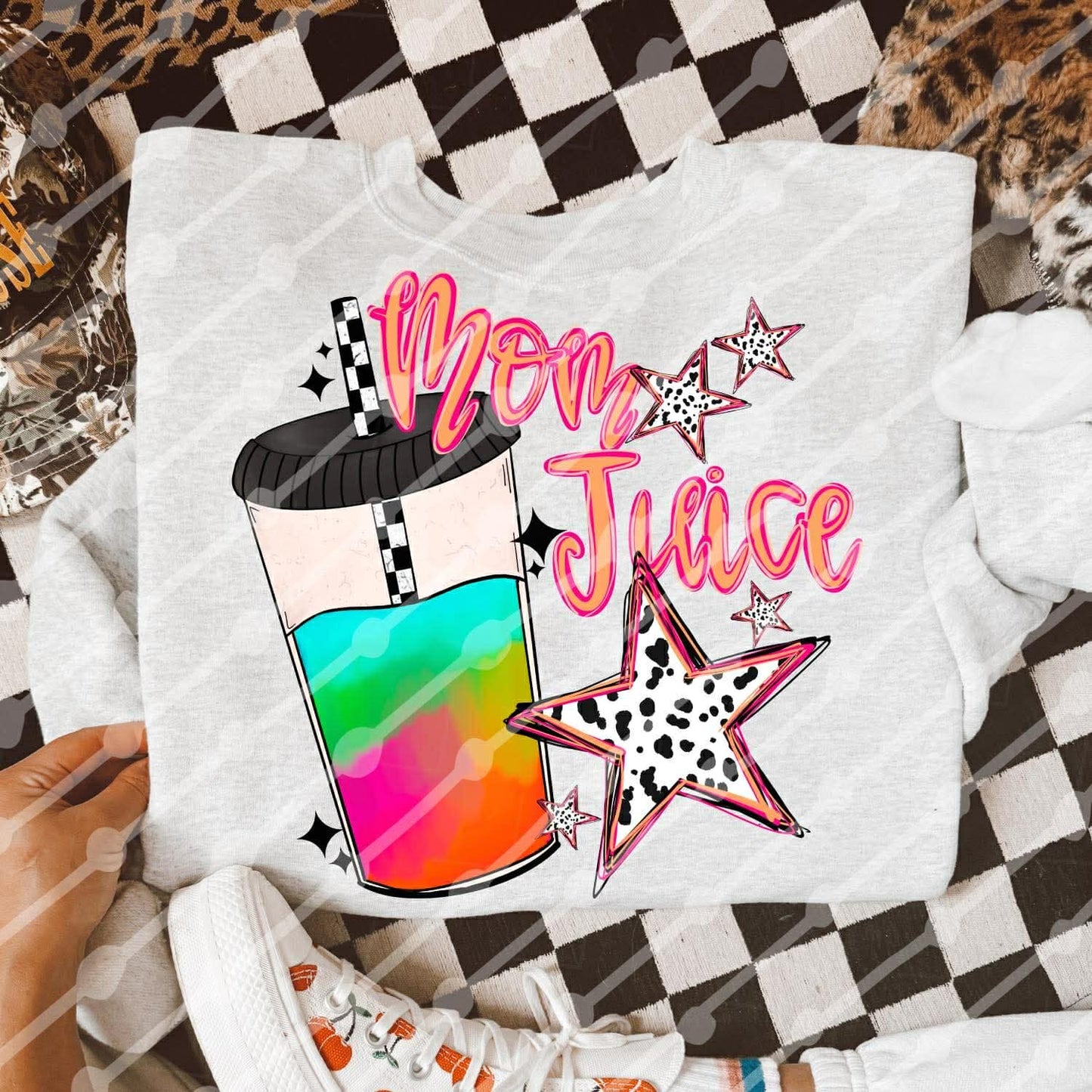 Tie Dye Cup Mom Juice Tee/Sweatshirt