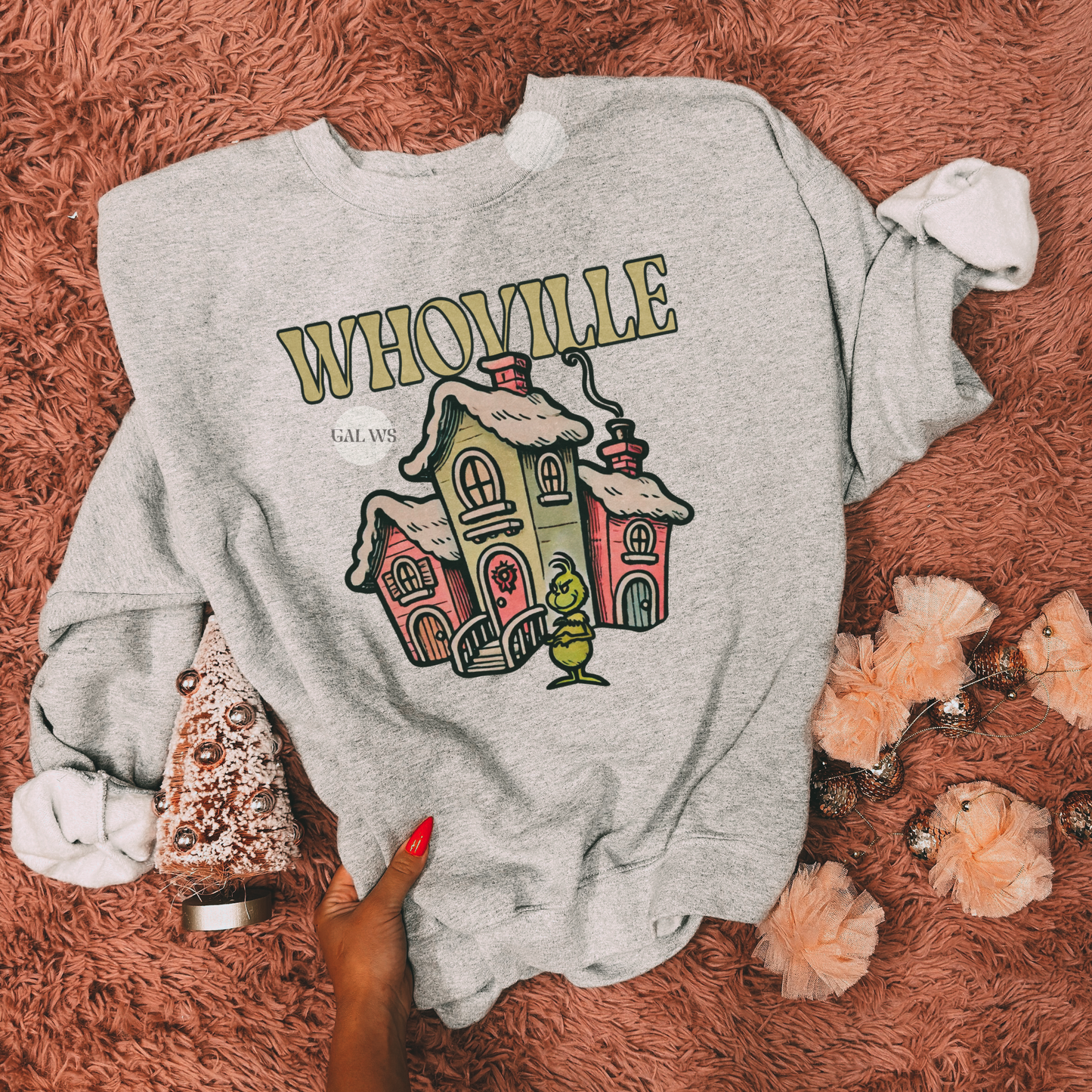 WHO Pink & Green Vintage House Design Tee/Sweatshirt