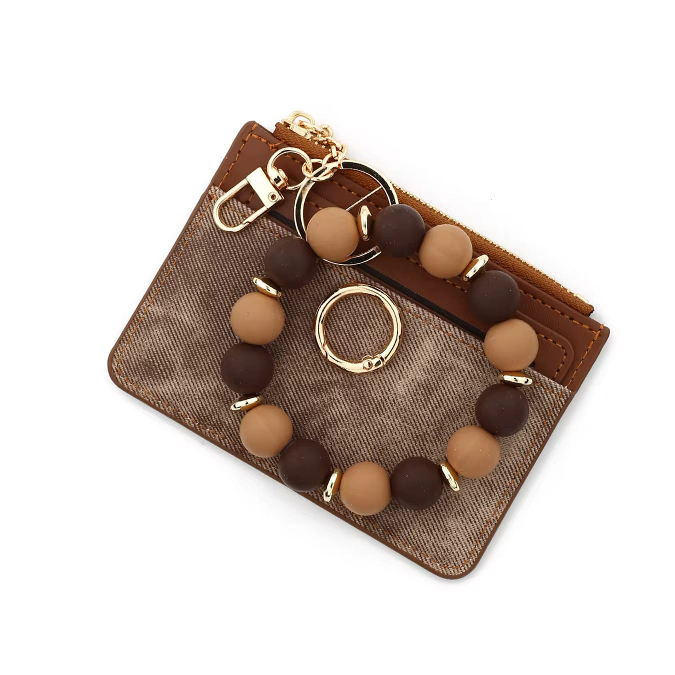 Denim Suede Bracelet Keychain & Card Holder - PREORDER 7/19-7/22