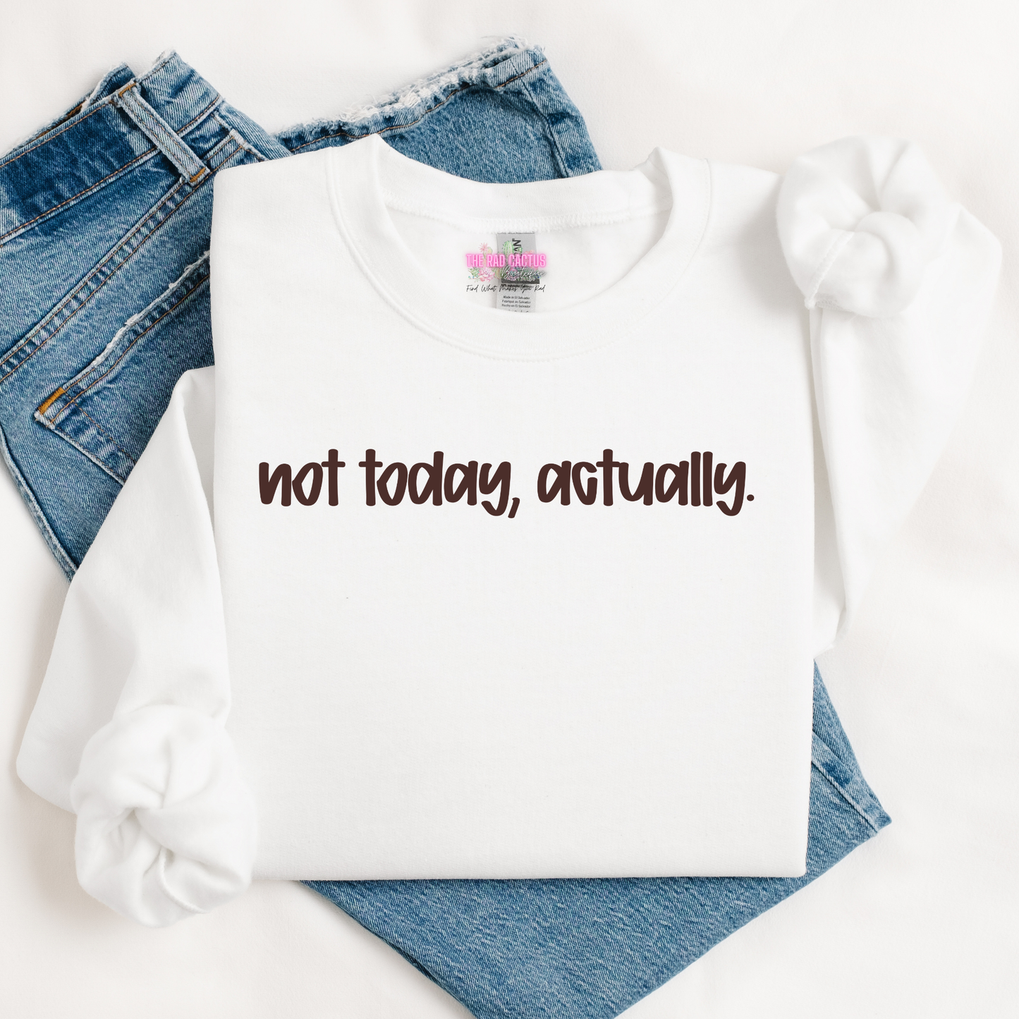 Not Today, Actually Funny Introvert Graphic Tee or Crewneck Sweatshirt