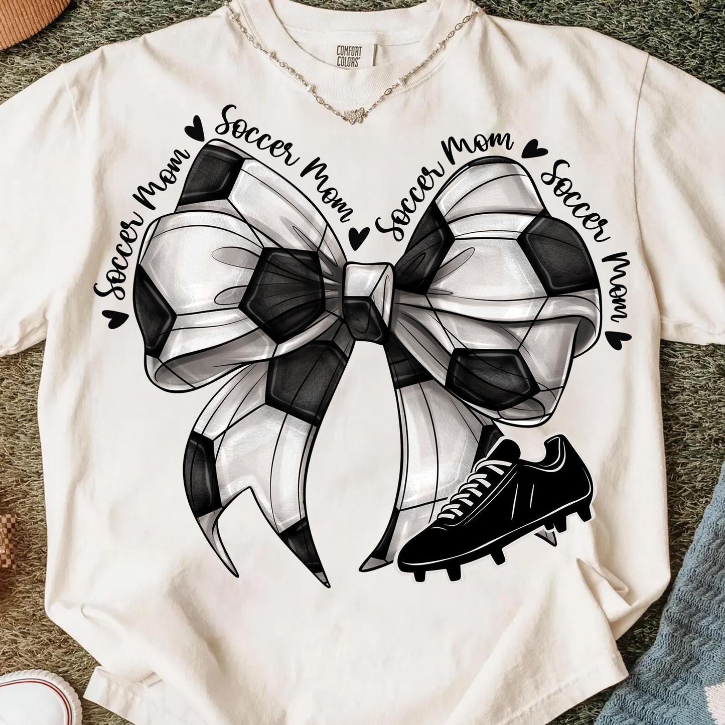 Soccer Bow Mom Tee/Sweatshirt