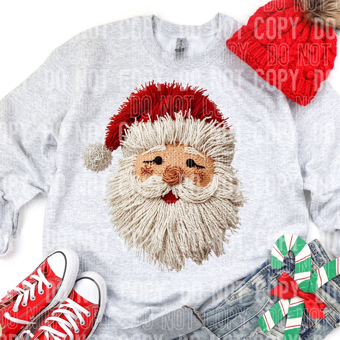 Rosie Santa Faux Yarn Tee/Sweatshirt