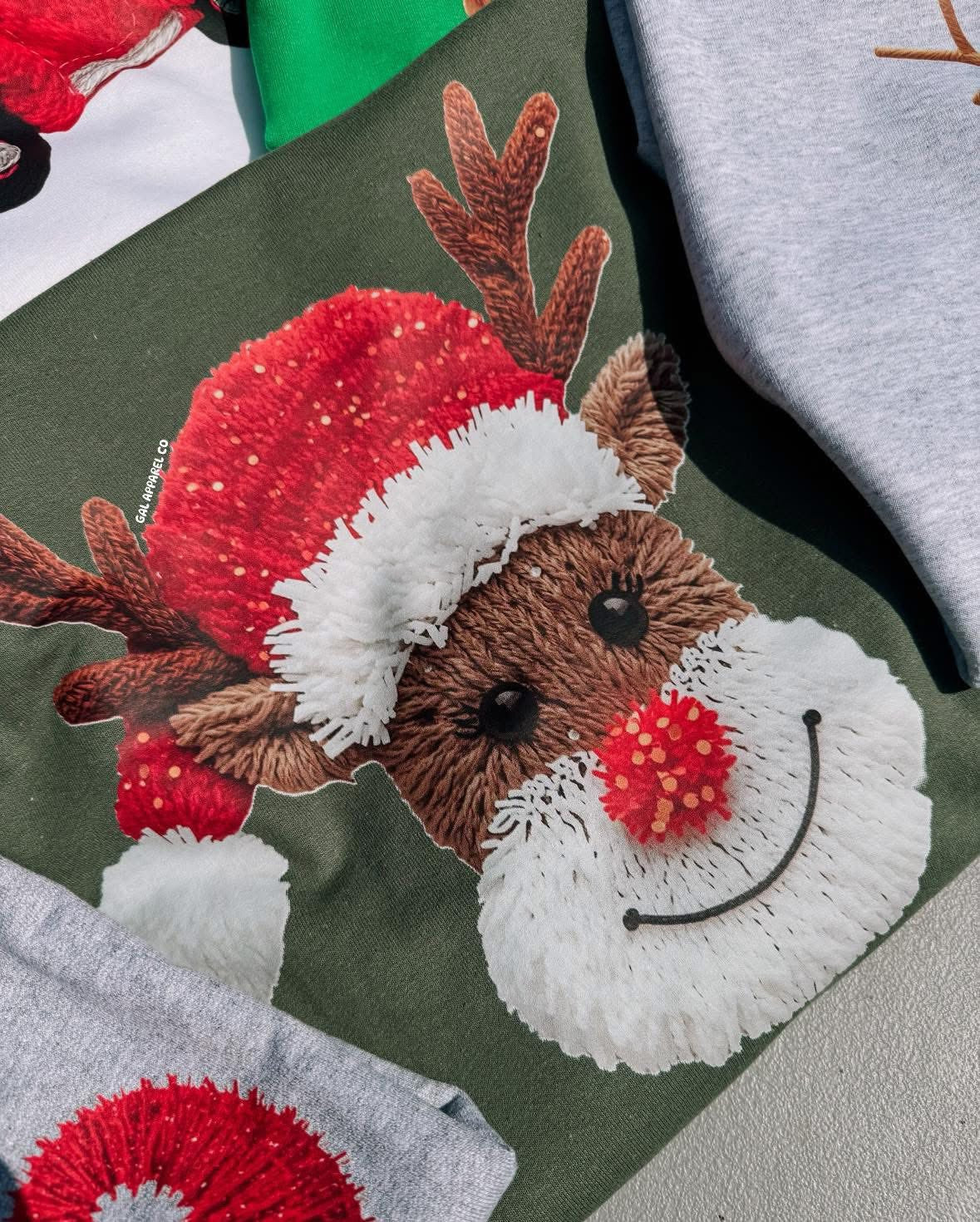 Reindeer Faux Yarn Tee/Sweatshirt
