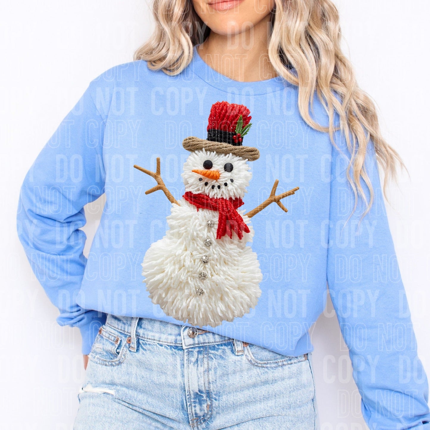 Snowman Faux Yarn Tee/Sweatshirt