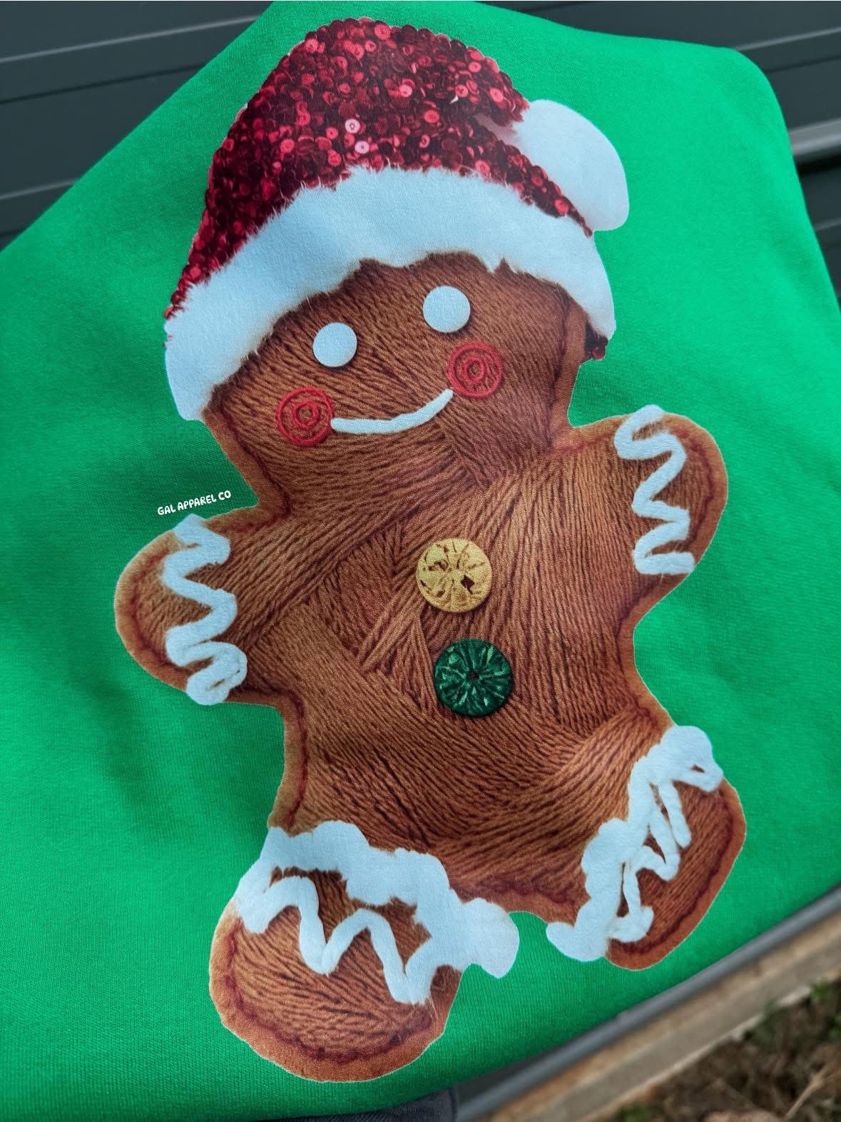 Gingerbread Man Faux Yarn Tee/Sweatshirt