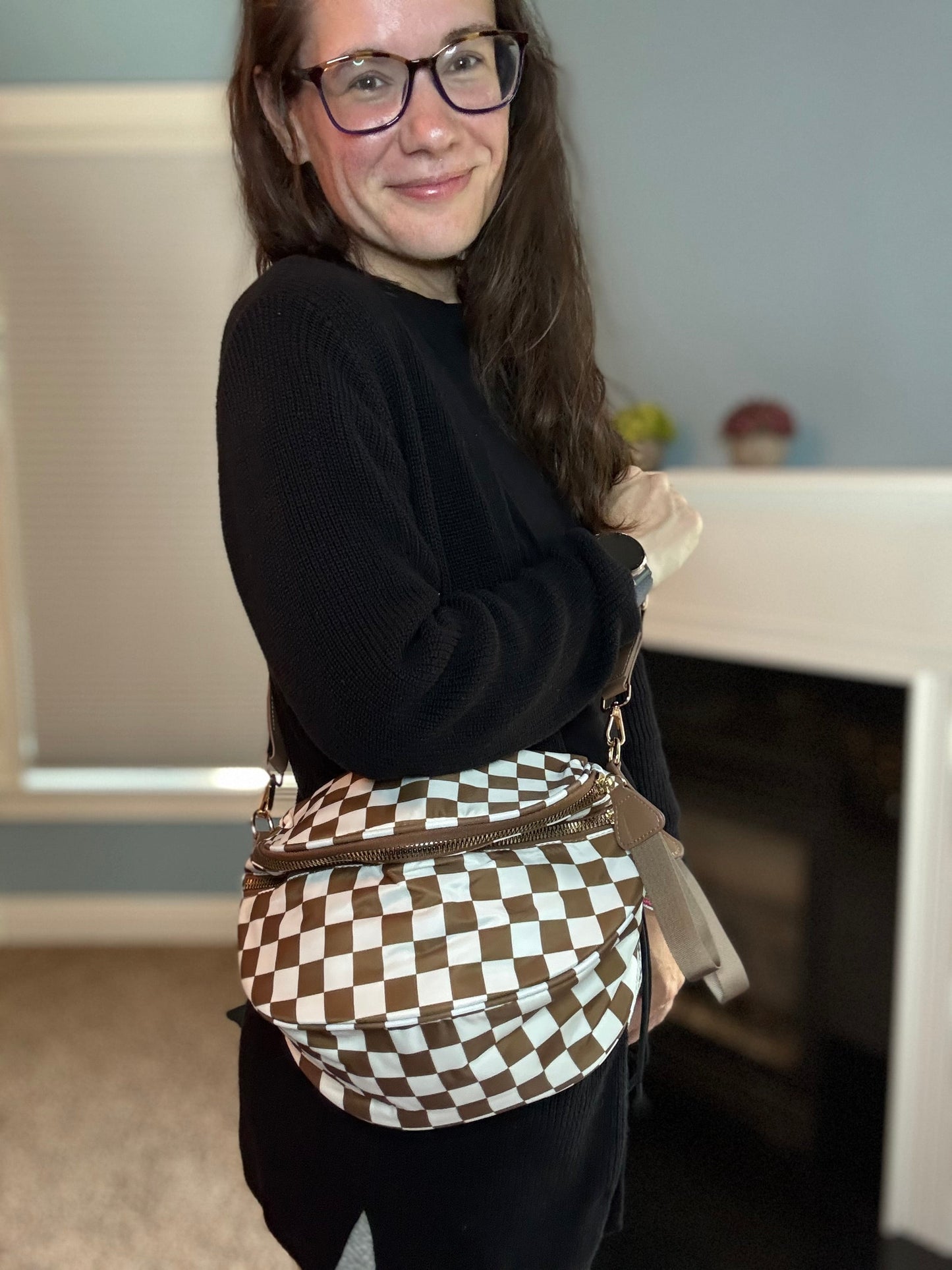 Roni - Nylon Crossbody - Taupe Brown