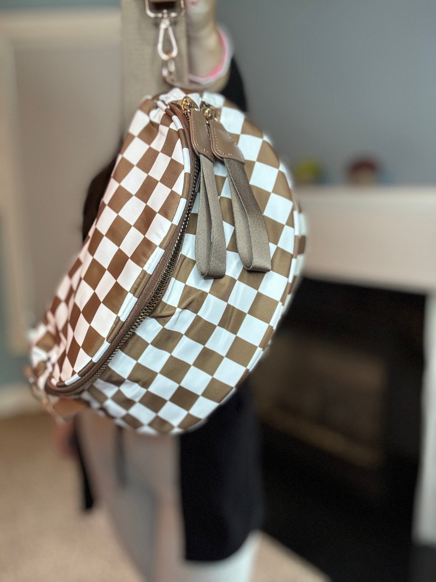 Roni - Nylon Crossbody - Taupe Brown