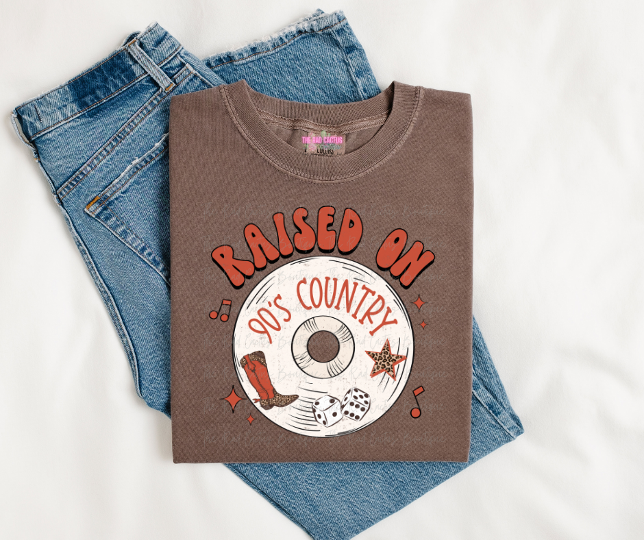 Raised on 90's Country Graphic Tee or Crewneck Sweatshirt
