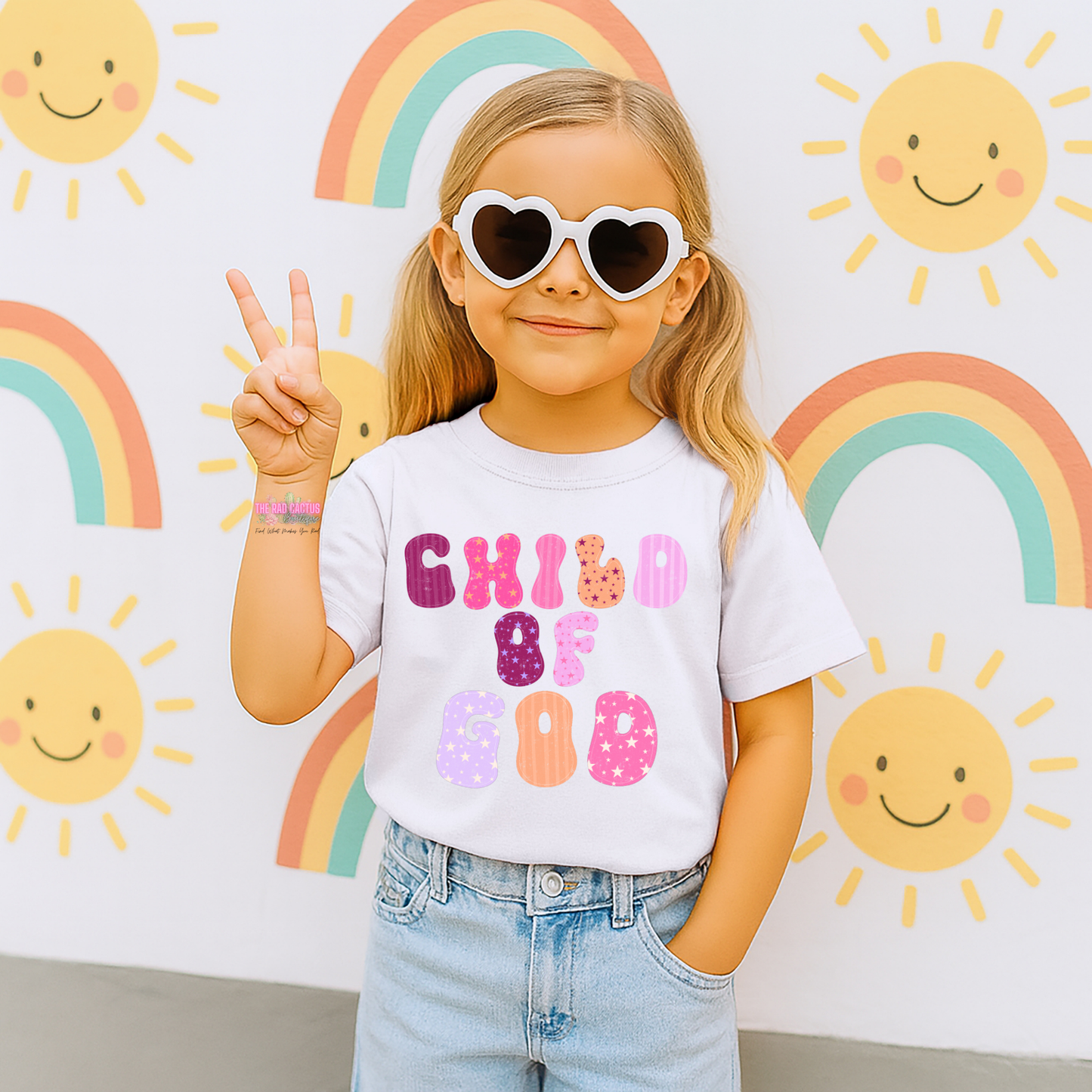 Child of God Retro Youth Graphic Tee or Crewneck Sweatshirt