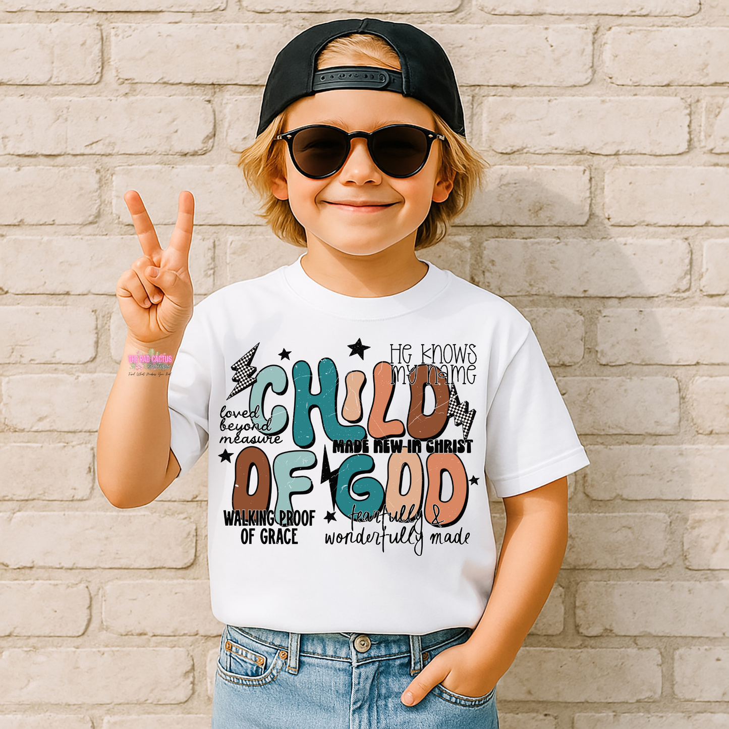 Child of God Retro Youth Boys Graphic Tee or Crewneck Sweatshirt