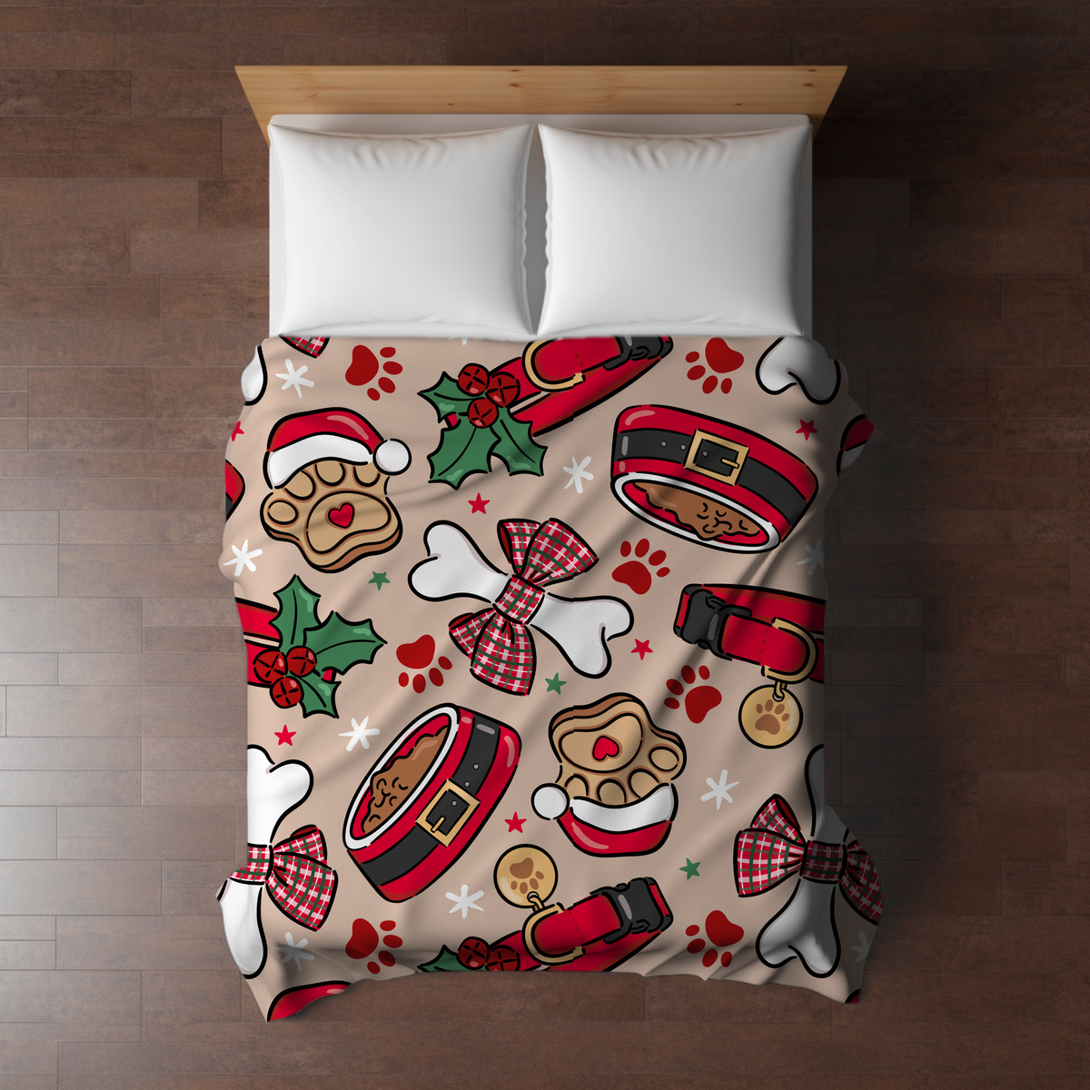 Blanket Christmas #16 - Dog Paw Bone & Bowl - PREORDER