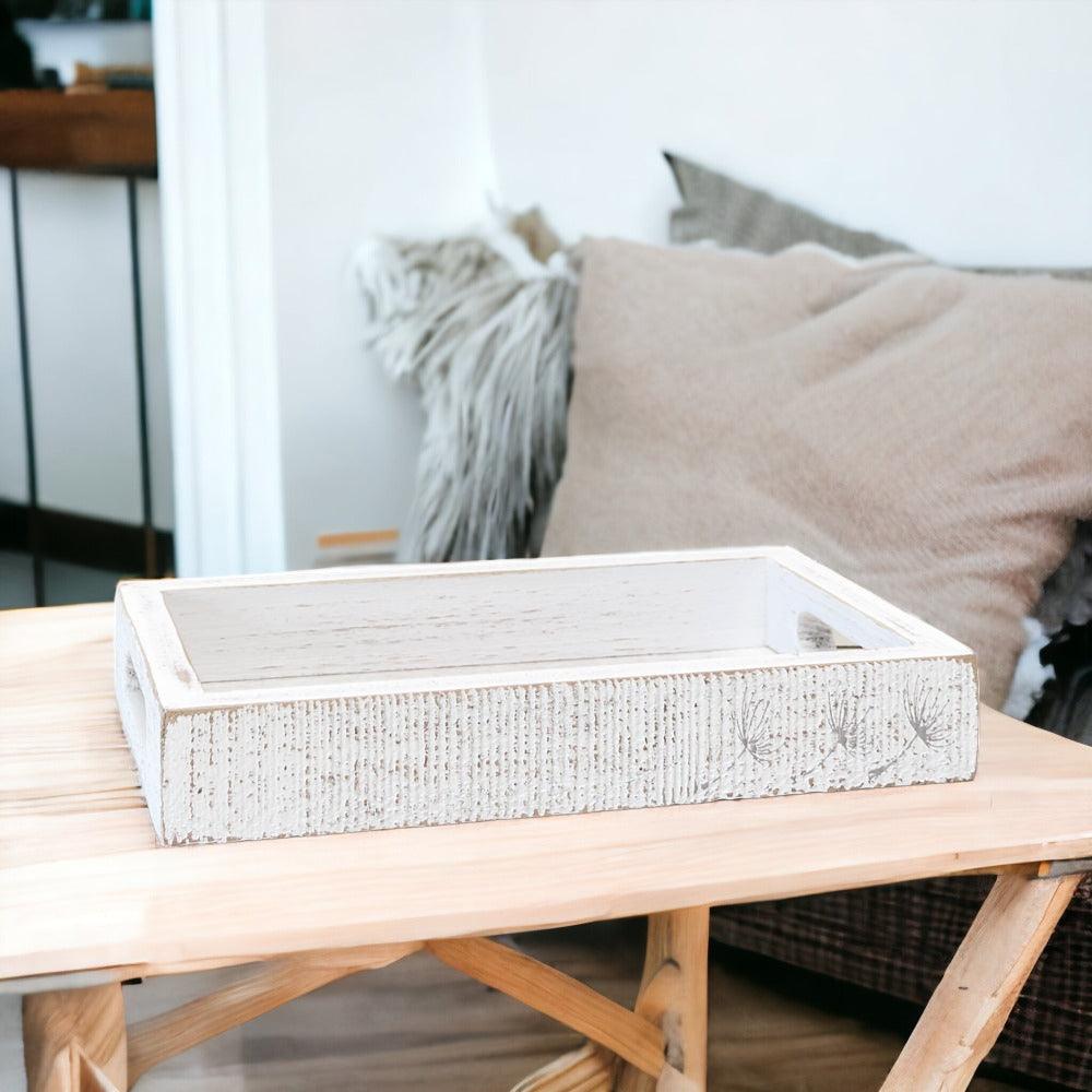 Farmhouse Dandelion Wooden Tray