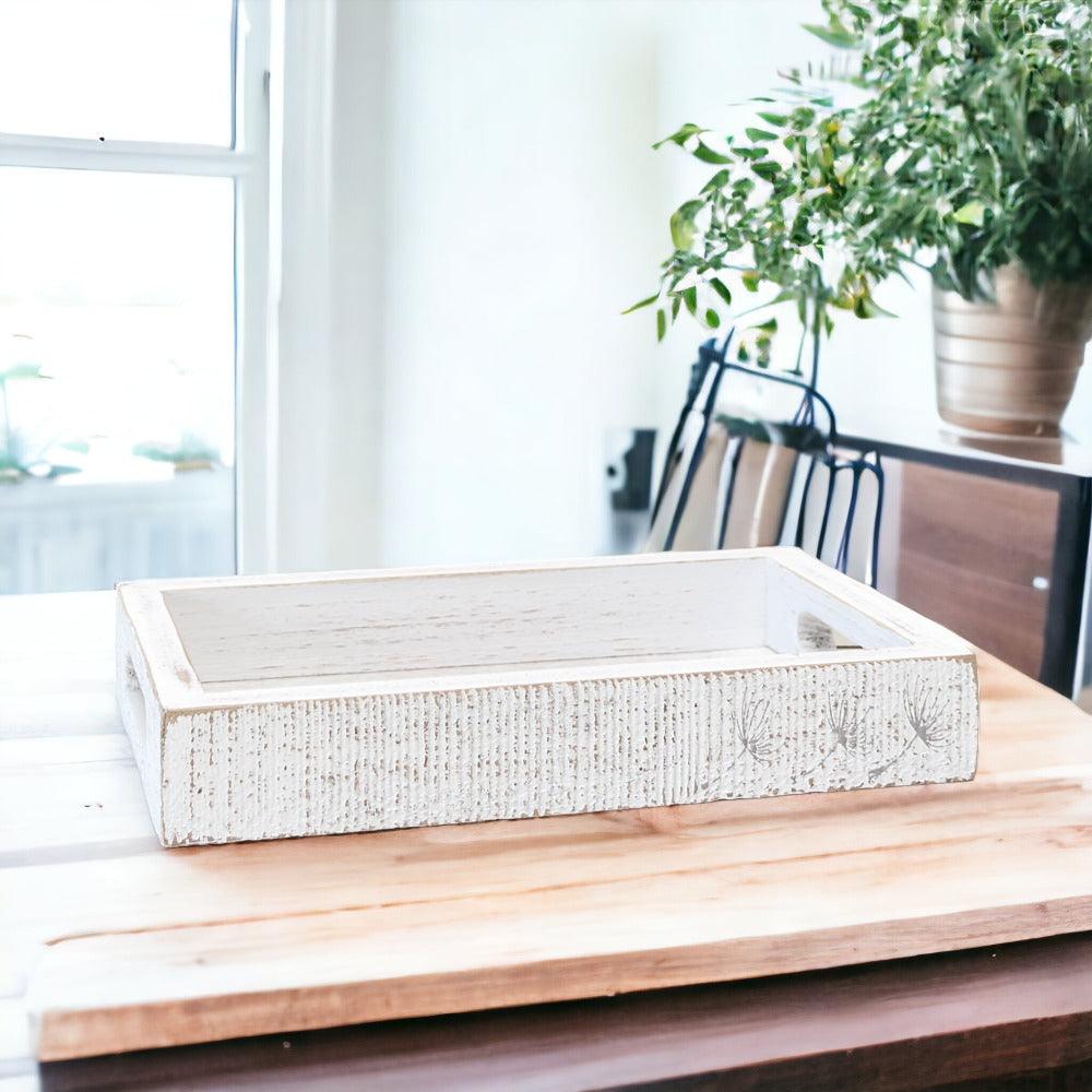 Farmhouse Dandelion Wooden Tray