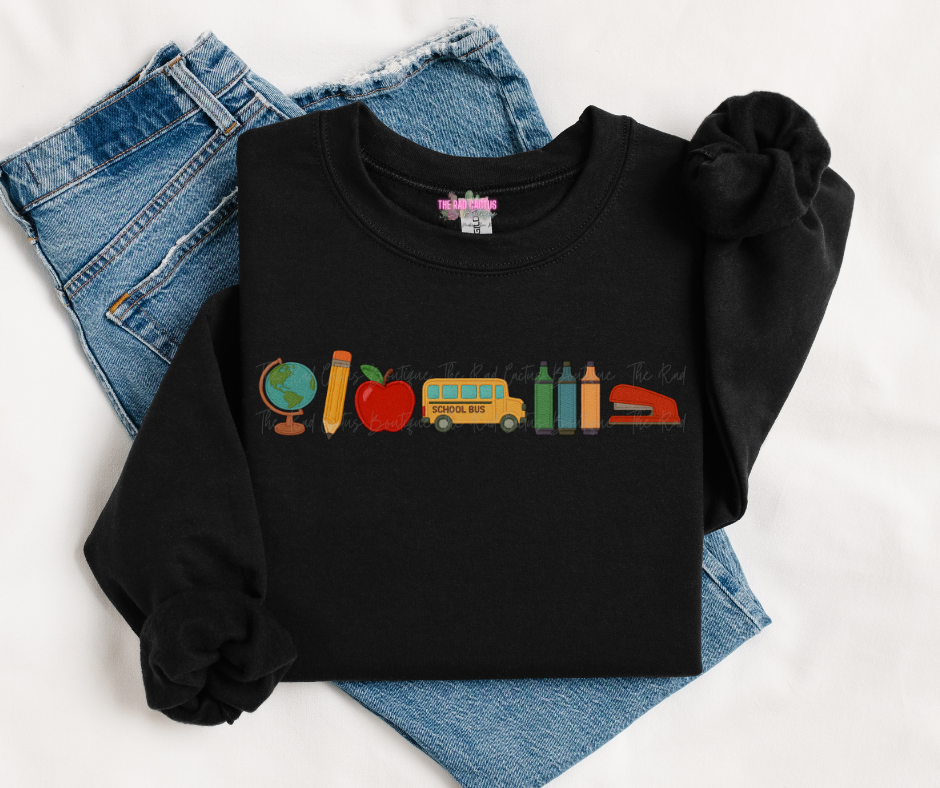 Teacher Icons Graphic Tee or Crewneck Sweatshirt