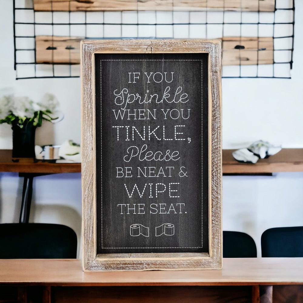 Aim + Sprinkle Tinkle Double Sided Sign