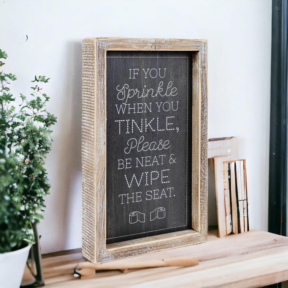 Aim + Sprinkle Tinkle Double Sided Sign