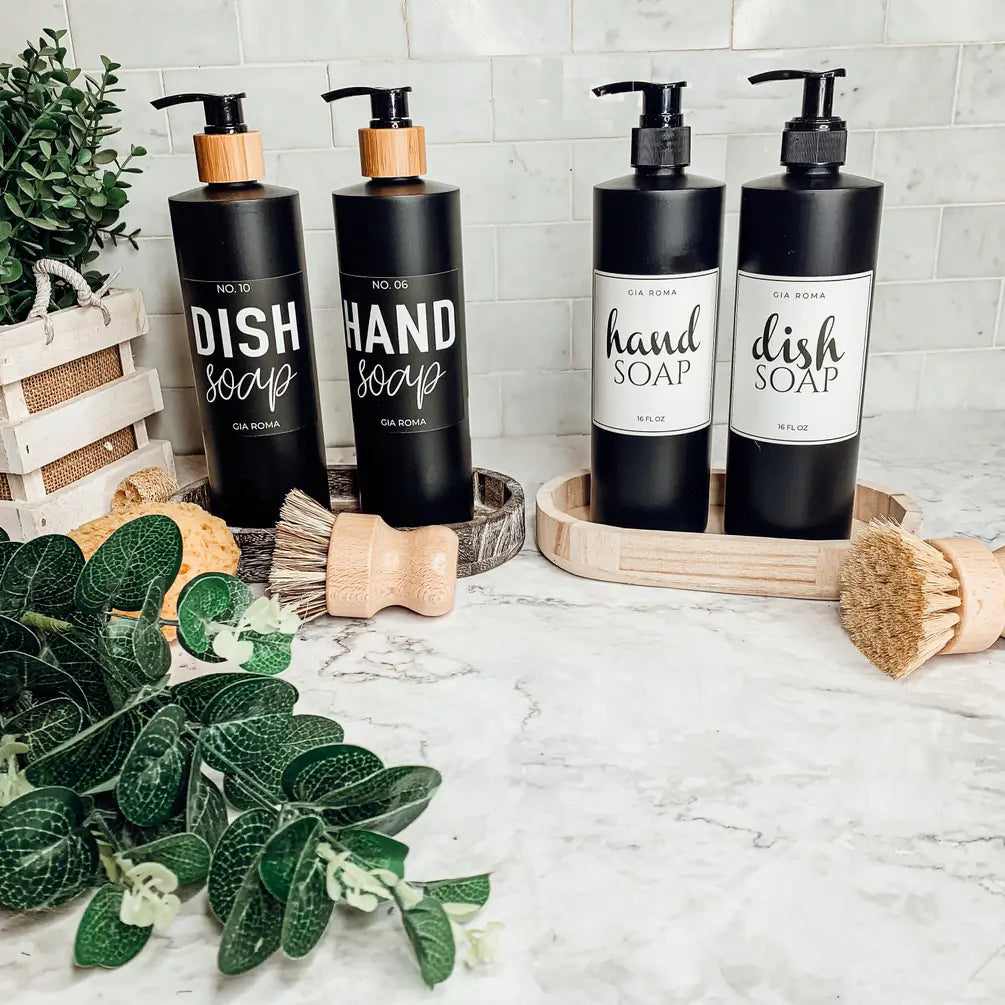 16oz Plastic Black Bottle Dispenser