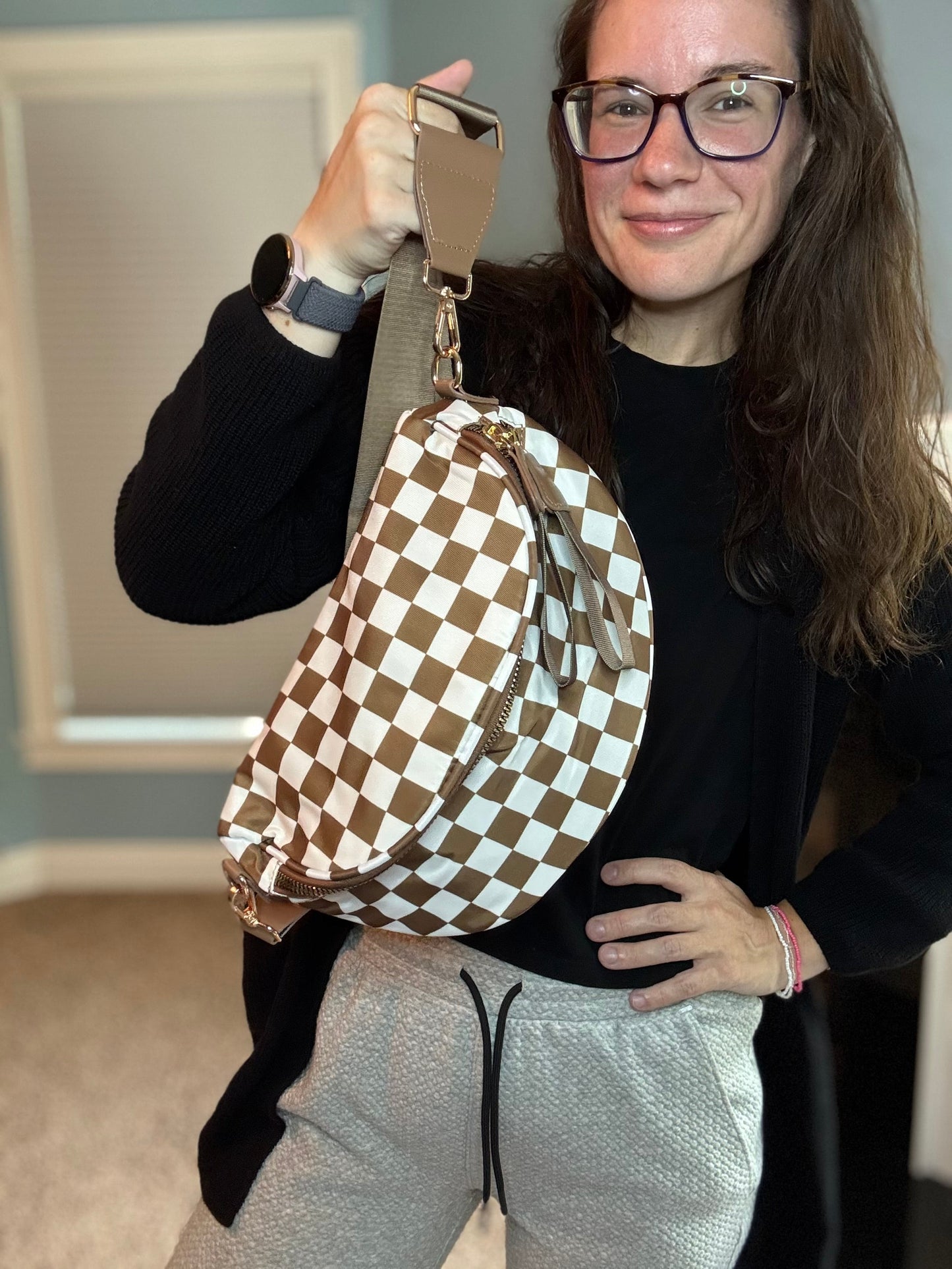 Roni - Nylon Crossbody - Taupe Brown