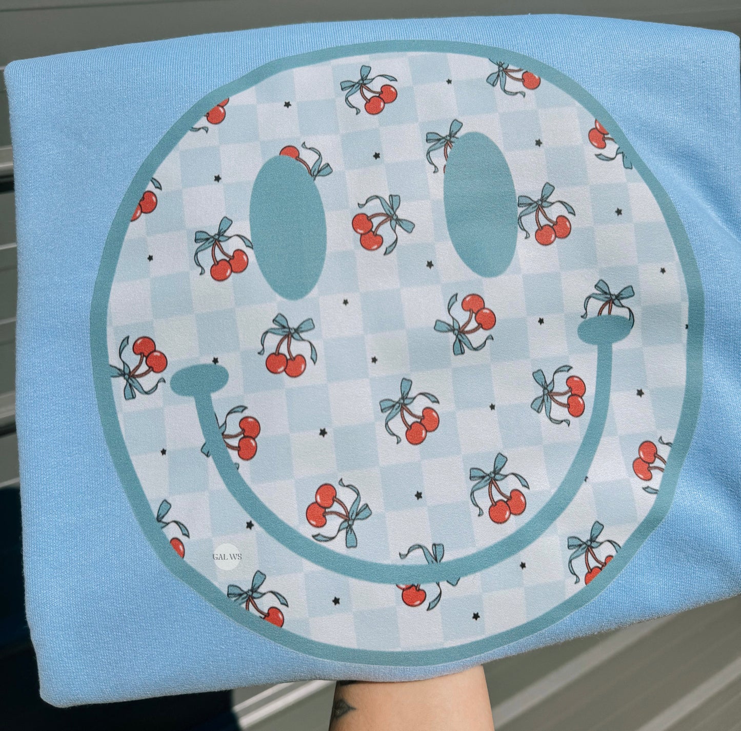 Checker & Cherry Face Tee/Sweatshirt