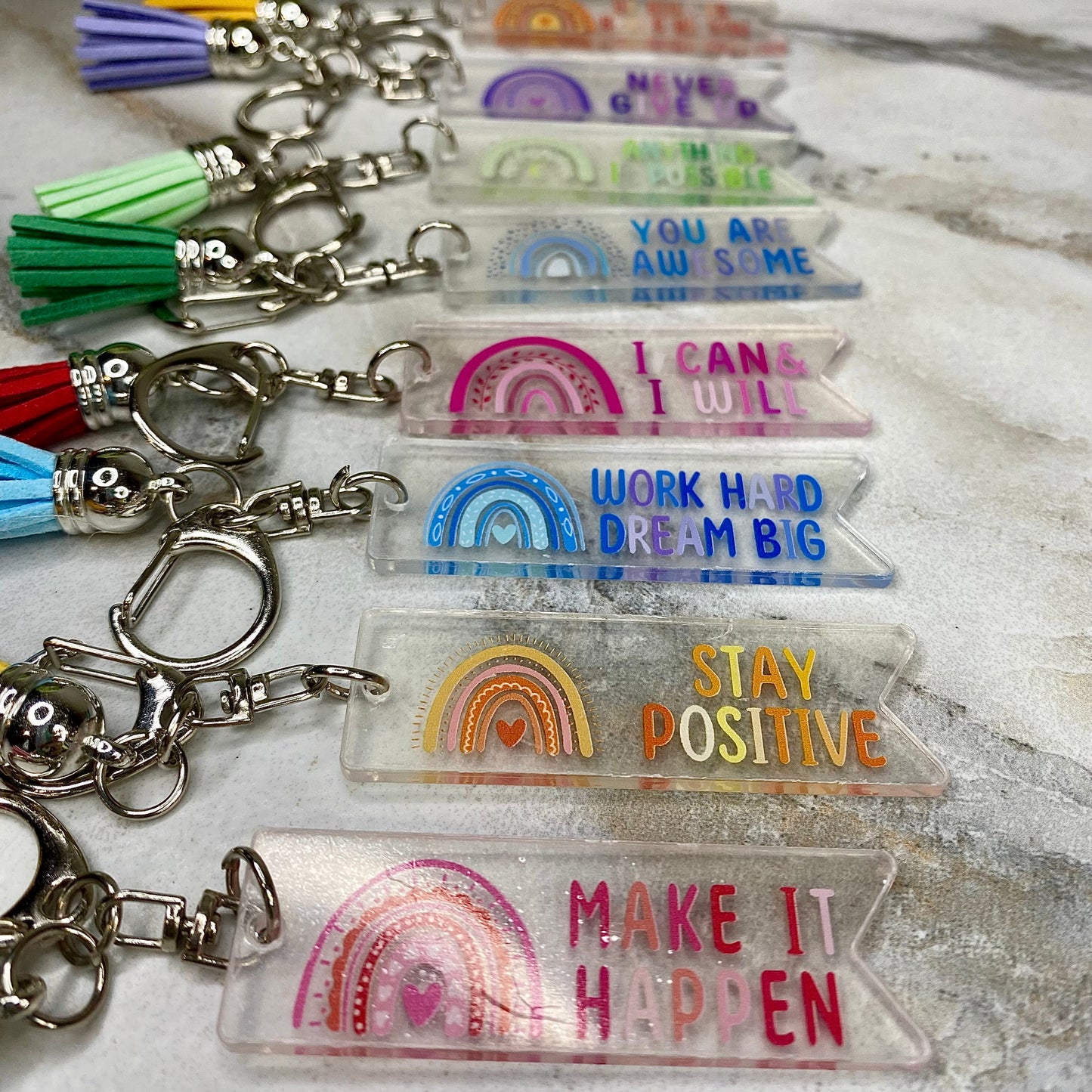 Keychains - Clear Acrylic Positivity