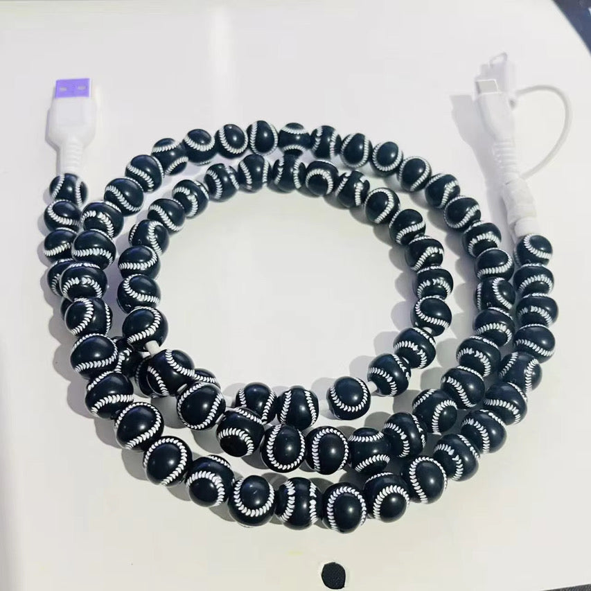 Charging Cord - Beaded - Sports - PREORDER 3/14-3/17