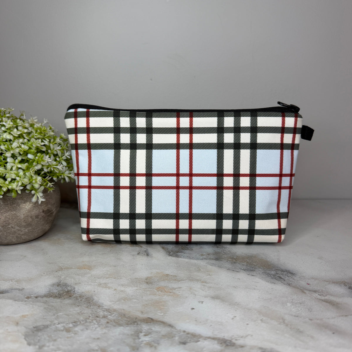 Pouch - Plaid Blue Tan