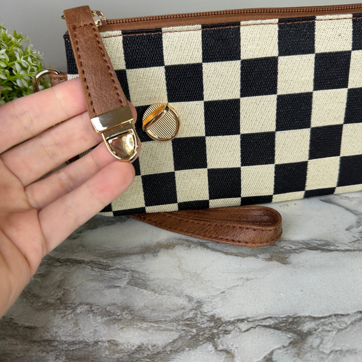 Wallet Clutch - Checker Canvas