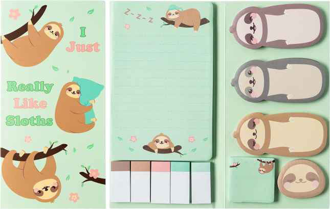 Sticky Note Booklet Set - Sloths - PREORDER 6/21-6/24