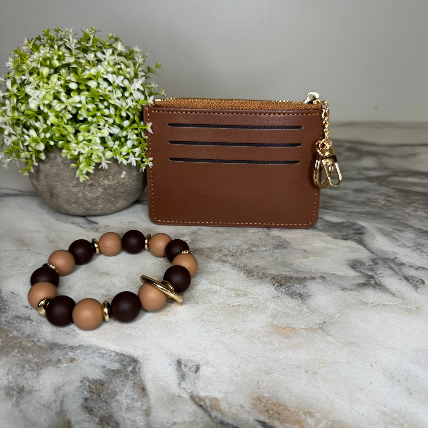 Denim Suede Bracelet Keychain & Card Holder - PREORDER 7/19-7/22