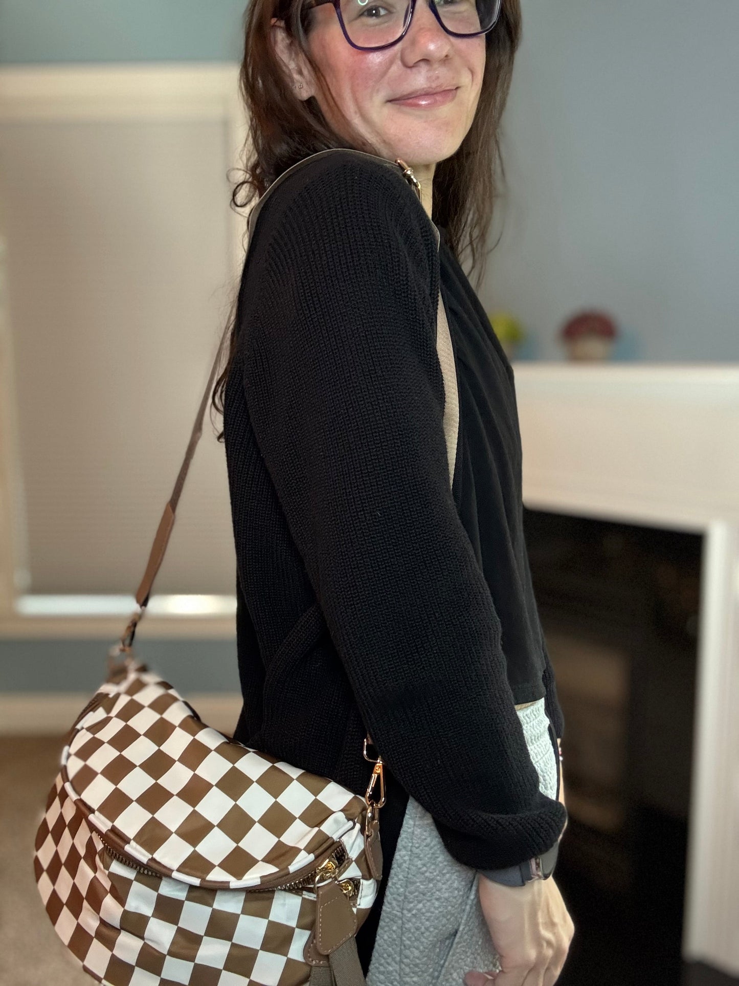 Roni - Nylon Crossbody - Taupe Brown