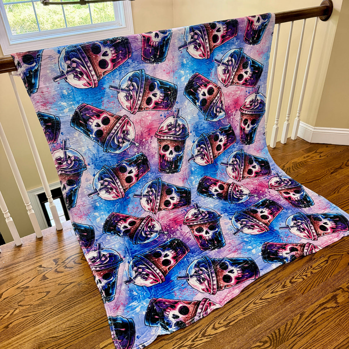 Blanket Halloween #19 - Skull Purple Blue Purple - PREORDER ends 7/25