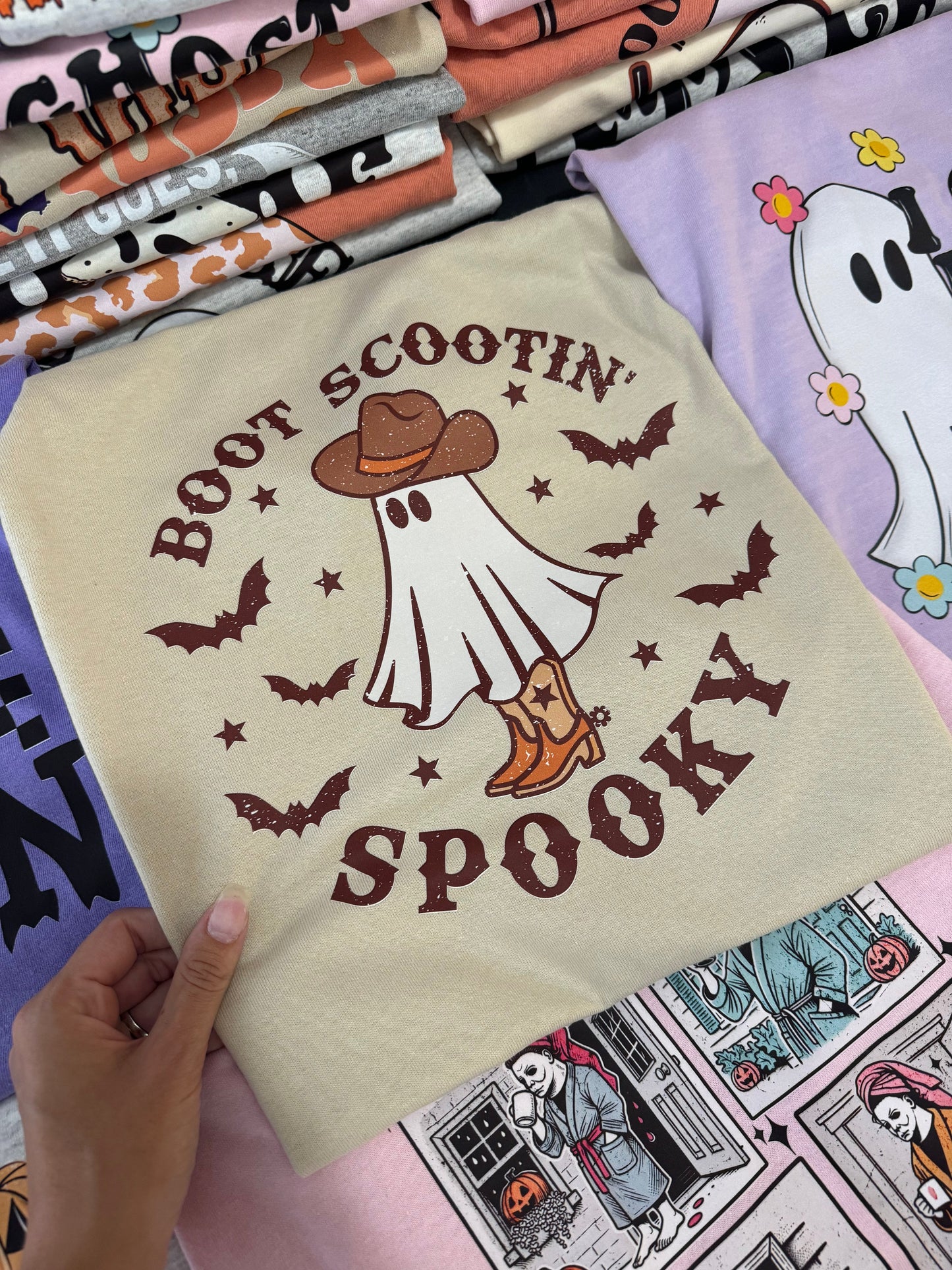 Boot Scootin Spooky Cowboy Ghost Tee/Sweatshirt