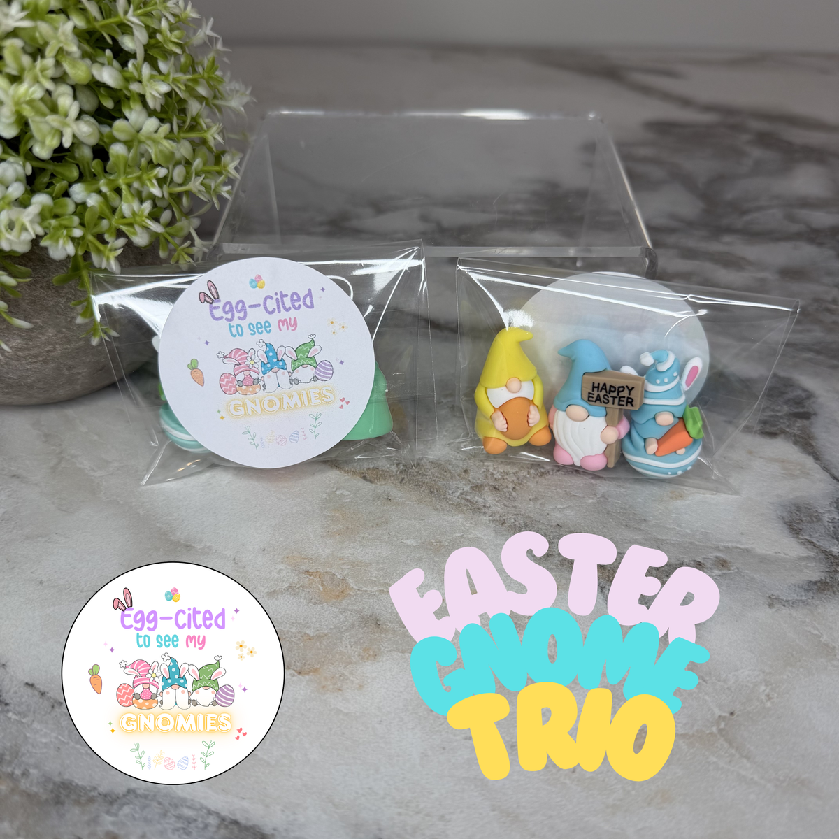 Gnome Figurines - Easter Assortment (3 pack) - Gnomies Sticker