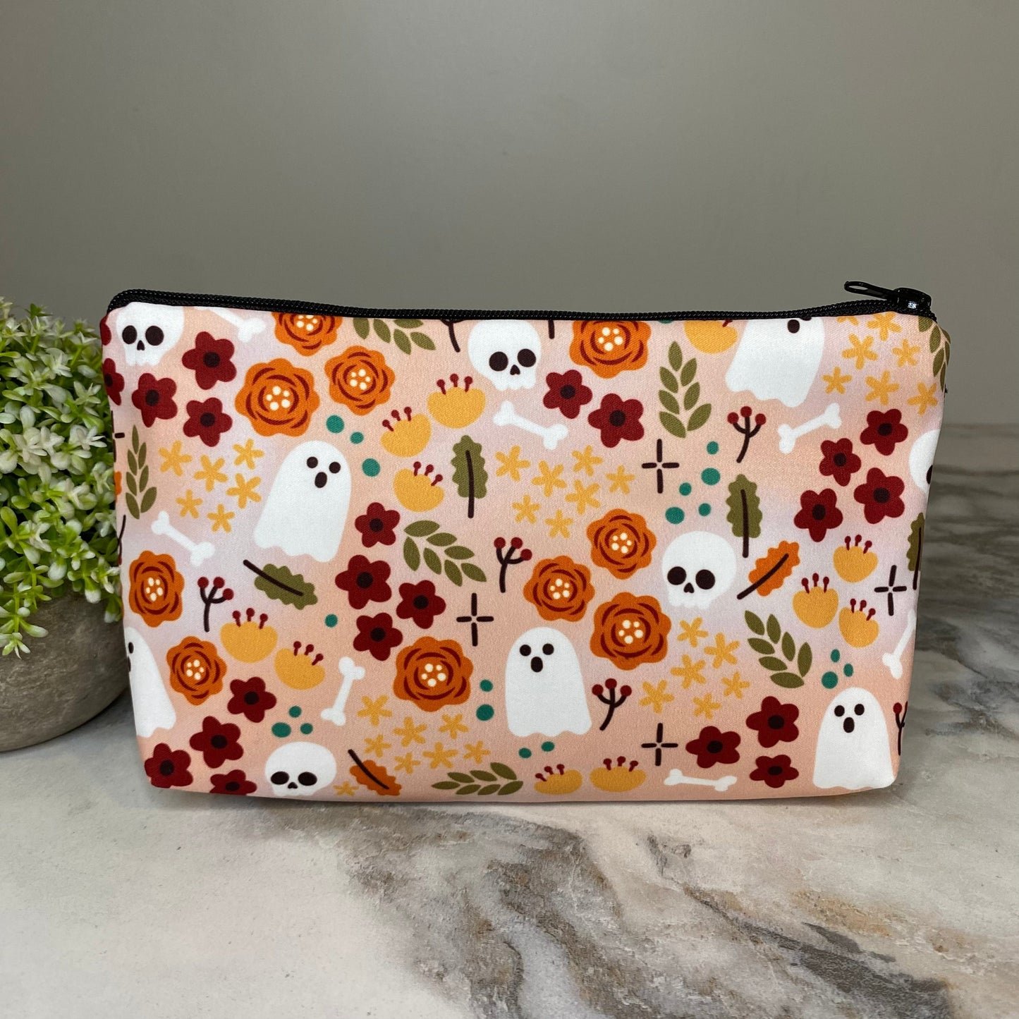 Pouch & Sticky Note Set - Floral Ghost