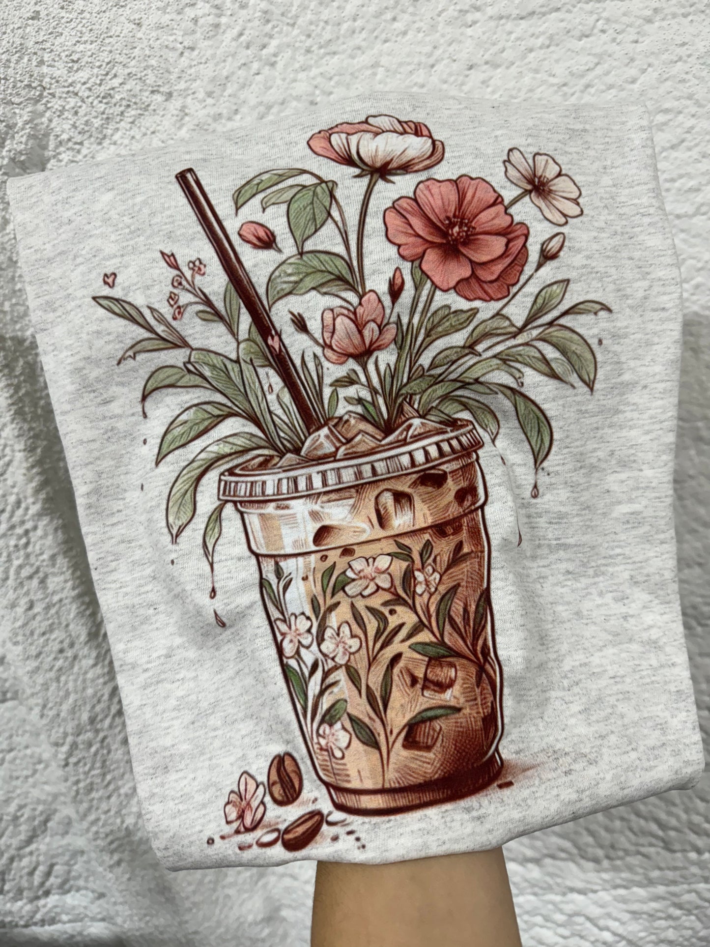 Floral Iced Coffee Tee/Sweatshirt