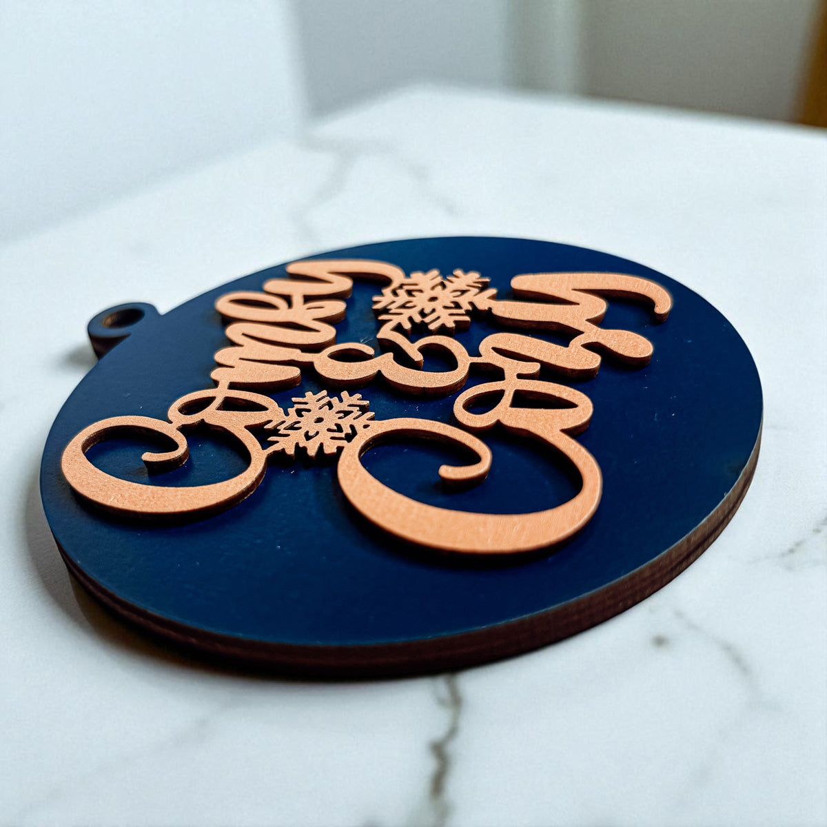 Blue and gold Christmas Tree Ornaments Wooden Handmade.
Classic Christmas Tree Decoration
Custom wood ornaments