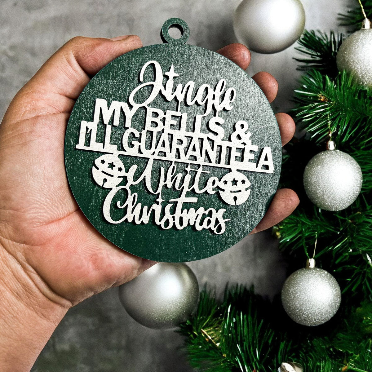 Funny Green Christmas tree decor
green and white christmas tree decor