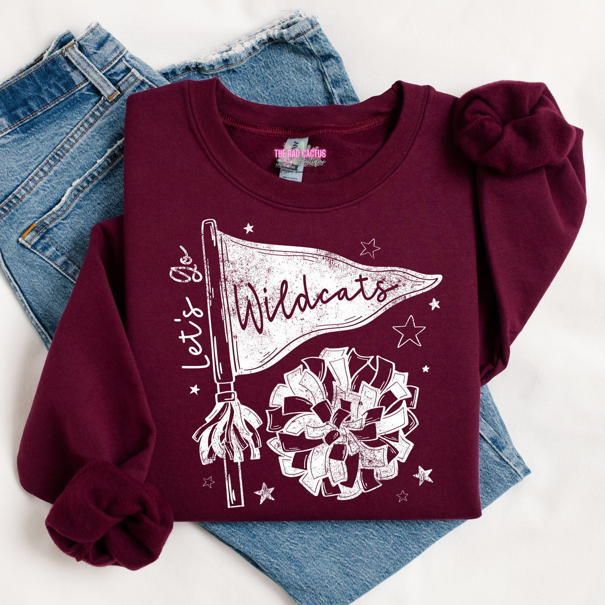 Let’s Go Wildcats Pennant & Pom Graphic Tee or Crewneck