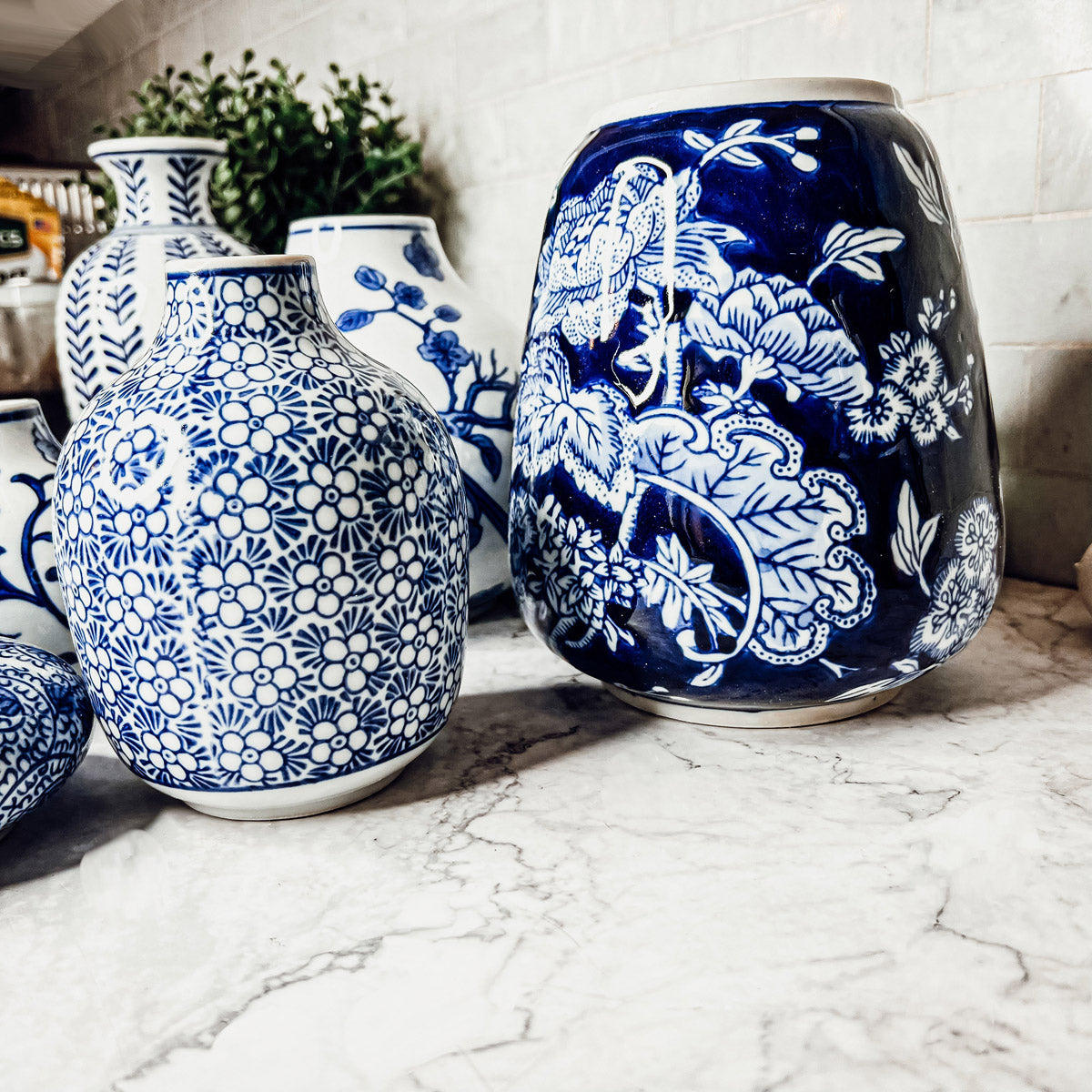Blue Vases Handmade Large and Small
