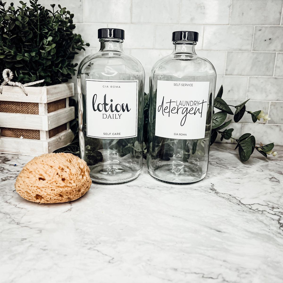 Modern Glass Soap Dispensers that can be reused and refilled