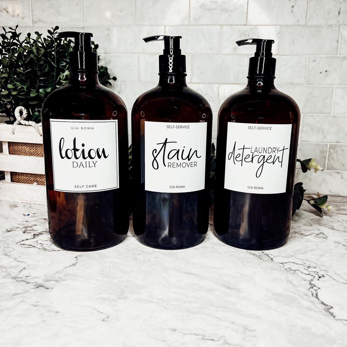 32oz Glass Amber Dispensers