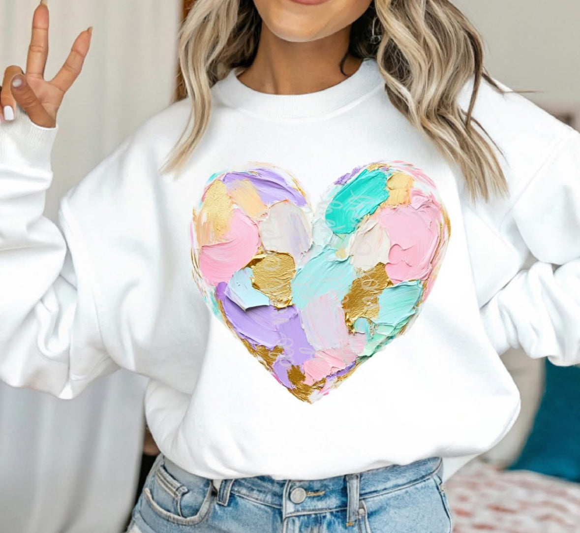 Easter Spring Paint Heart Tee/Sweatshirt