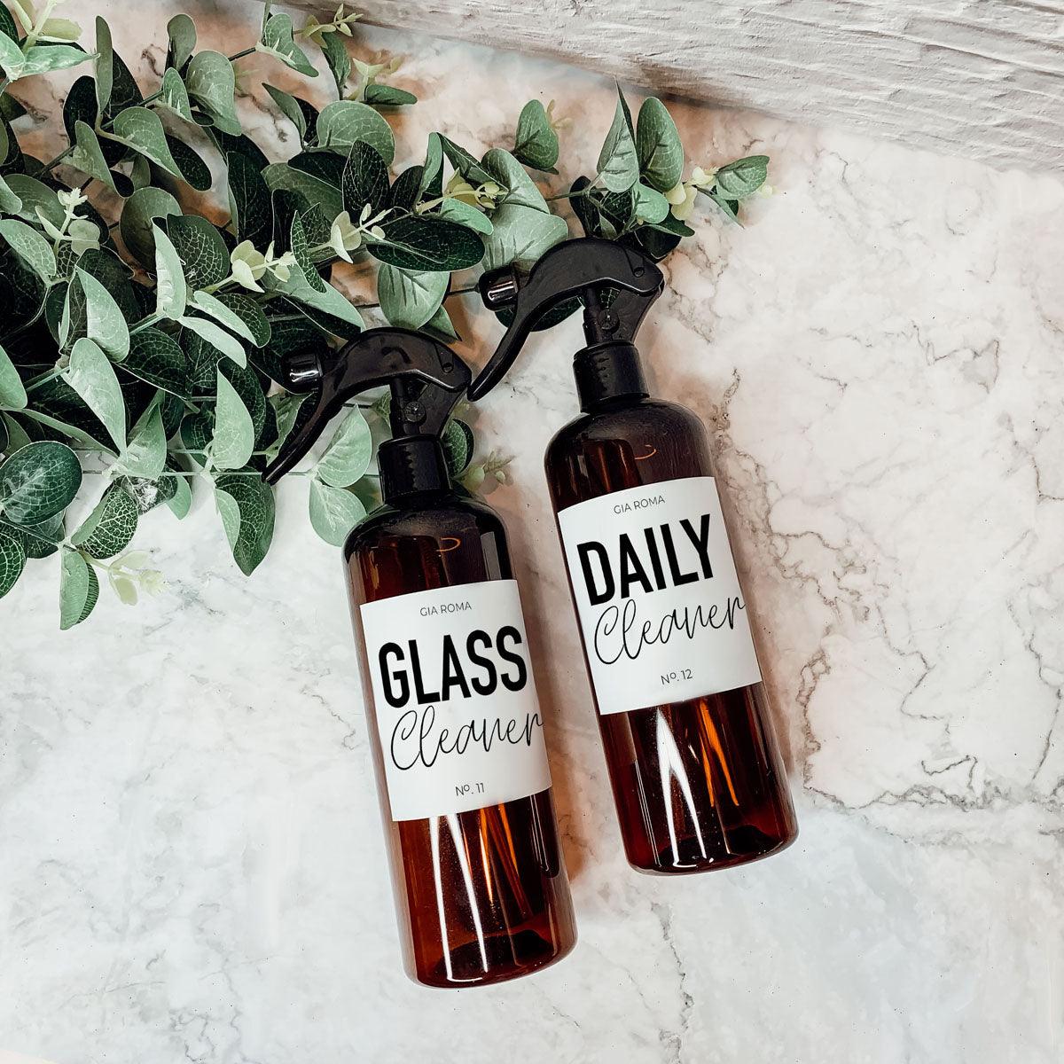 Amber Soap Dispenser Bottles with Black Misting Spray Pump for Cleaning