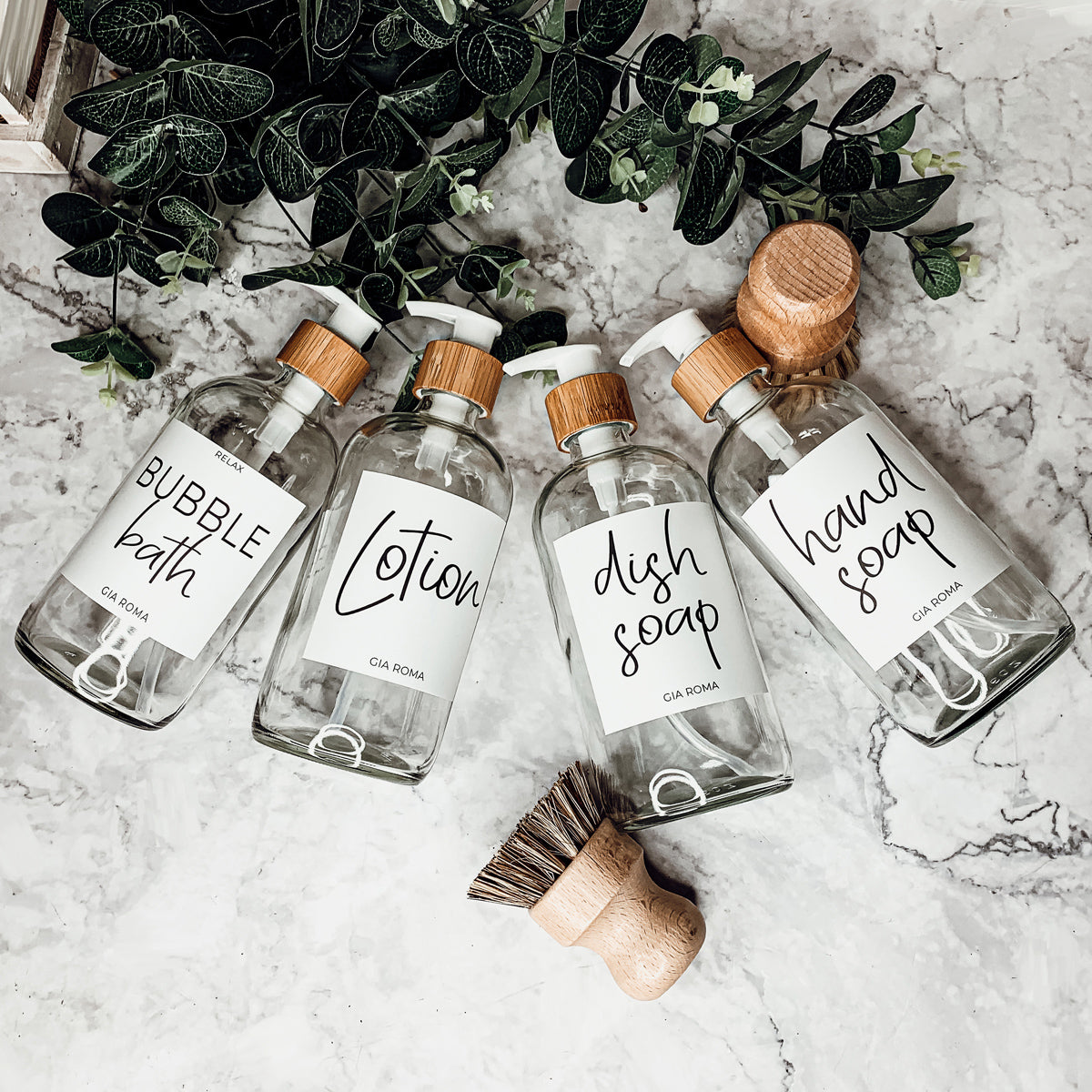 16oz Glass Clear Dispenser | White Label